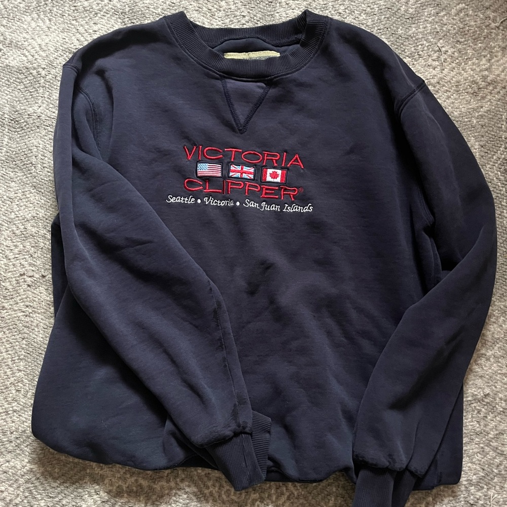 Vintage Navy Blue Oversized Crewneck